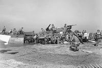 Artillery being landed during the invasion of mainland Italy at Salerno, September 1943. (National Archives)