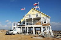 A house damaged by Hurricane Ike