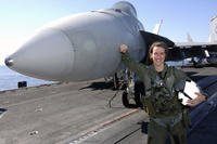 Navy Cmdr. Becky Calder flew F/A 18s for 15 years and is one of the few aviators to fly every version of the Hornet. (Photo: Courtesy of Becky Calder)