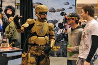 U.S. Special Operation Command displays a version of the Iron Man suit at the 2012 Chicago Auto Show. (Defense Department photo)