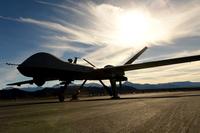 An MQ-9 Reaper sits on the flight line Nov. 22, 2016, at Creech Air Force Base, Nev. (U.S. Air Force/Senior Airman Christian Clausen)