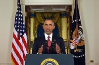 President Barack Obama addresses the nation from the Cross Hall in the White House in Washington, Sept. 10. (AP Photo/Saul Loeb, Pool)