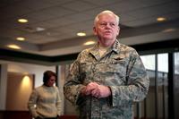 FILE – Then Gen. Arthur Lichte, Air Mobility Command commander from Scott Air Force Base, Ill., talks to Airmen in the U.S. Air Force Expeditionary Center on Fort Dix, N.J., Jan. 22, 2008. (U.S. Air Force Photo/Master Sgt. Bob Lorusso)