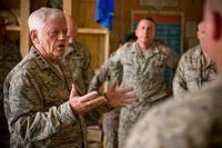 Gen. Arthur Lichte, Air Mobility Command commander, speaks to the Airmen of the C-130 Hercules Aircraft Maintenance Unit here Sept. 10, 2008. (U.S. Air Force photo by Staff Sgt. Samuel Morse)