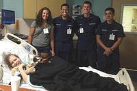 Members from the Coast Guard Cutter Resolute visit Rose Kerney at All Children’s Hospital in St. Petersburg, Fla. (U.S. Coast Guard)