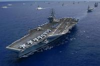 A screenshot from &quot;Aircraft Carrier: Guardian of the Seas,&quot; which features the Nimitz-class USS Ronald Reagan and more than 20 nations participating in the RimPac training exercise.