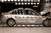 Silver car crash test.