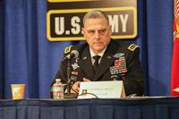 Gen. Mark Milley, Army chief of staff, listens to questions asked by the press at the Association of the United States Army annual meeting on Oct. 9, 2017. Spc. Bree-Ann Ramos-Clifton/Army
