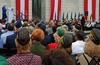 Veterans gather for the 15th anniversary dedication of the Women in Military Service for America Memorial.