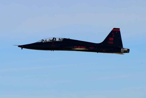 A T-38 Talon flies over Beale Air Force Base.