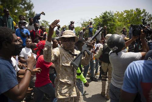 rowd protesting assassination of Haitian President Jovenel Moise