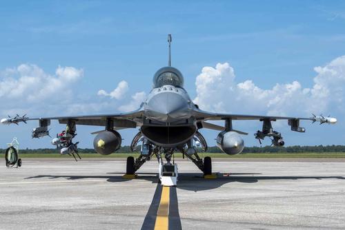 A U.S. Air Force F-16 Fighting Falcon aircraft.