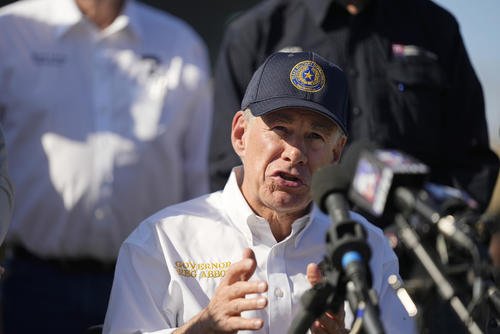 Texas Gov. Greg Abbott is joined by fellow governors during a news conference along the Rio Grande to discuss Operation Lone Star and border concerns