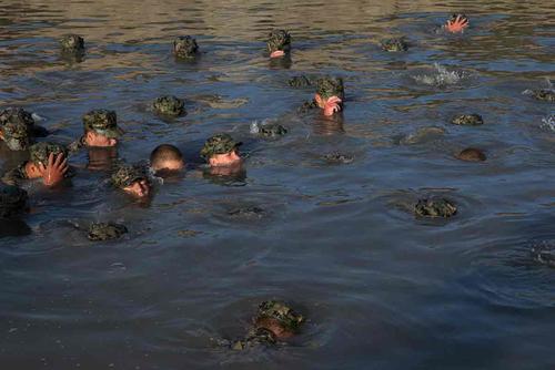 U.S. Navy SEAL candidates (BUD/S) training.