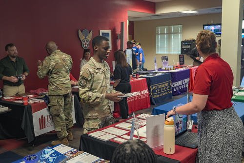 Airmen from the 164th Airlift Wing attend education fair