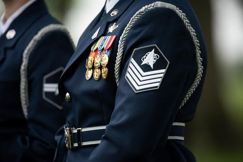 Space Force Honor Guard at a military funeral at Arlington National Cemetery