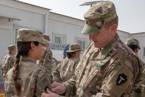 Patching ceremony at Joint Training Center, Jordan