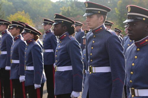 A cadet platoon is pictured at Valley Forge Military College (VFMC). (Valley Forge Military College)