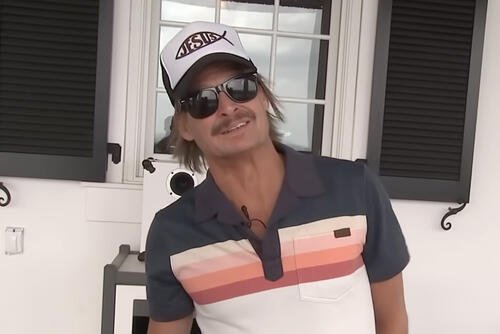 Kid Rock wearing sunglasses and hat while speaking in a video response outside his home. Photo Credit: WKRN News 2